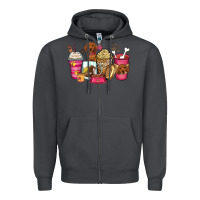 Dachshund Coffee Cups Zipper Hoodie | Teevron