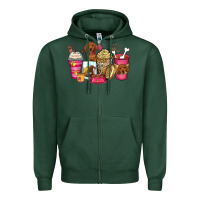 Sports Green dachshund coffee cups Zipper Hoodie - Zillion Design Studio