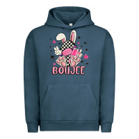 Pigment Midnight Navy boujee checkered easter bunny egg trending Urban Hoodie - MaliasSmallBusiness