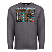 Charcoal Heather camping life Premium Sweatshirt - CowhideDigitalArt