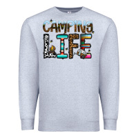 Heather Grey camping life Premium Sweatshirt - CowhideDigitalArt