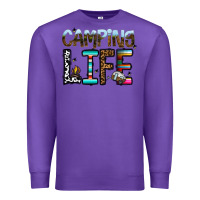 Purple camping life Premium Sweatshirt - CowhideDigitalArt