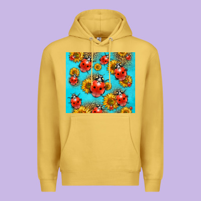 Western Sunflowers Ladybug Premium Hoodie Designed By Lillyallendesigns
