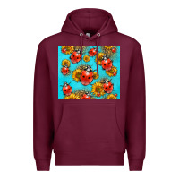 Burgundy Western Sunflowers Ladybug Premium Hoodie - LillyAllenDesigns