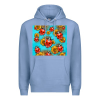 Colony Blue Western Sunflowers Ladybug Premium Hoodie - LillyAllenDesigns