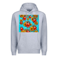 Heather Grey Western Sunflowers Ladybug Premium Hoodie - LillyAllenDesigns