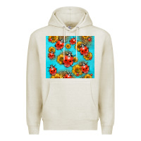 Oatmeal Heather Western Sunflowers Ladybug Premium Hoodie - LillyAllenDesigns