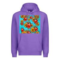 Purple Western Sunflowers Ladybug Premium Hoodie - LillyAllenDesigns