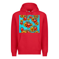 Red Western Sunflowers Ladybug Premium Hoodie - LillyAllenDesigns