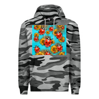Slate Camo Western Sunflowers Ladybug Premium Hoodie - LillyAllenDesigns
