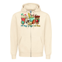 Sandshell 100 days of coffee and chaos coffee cups Zipper Hoodie - Zillion Design Studio