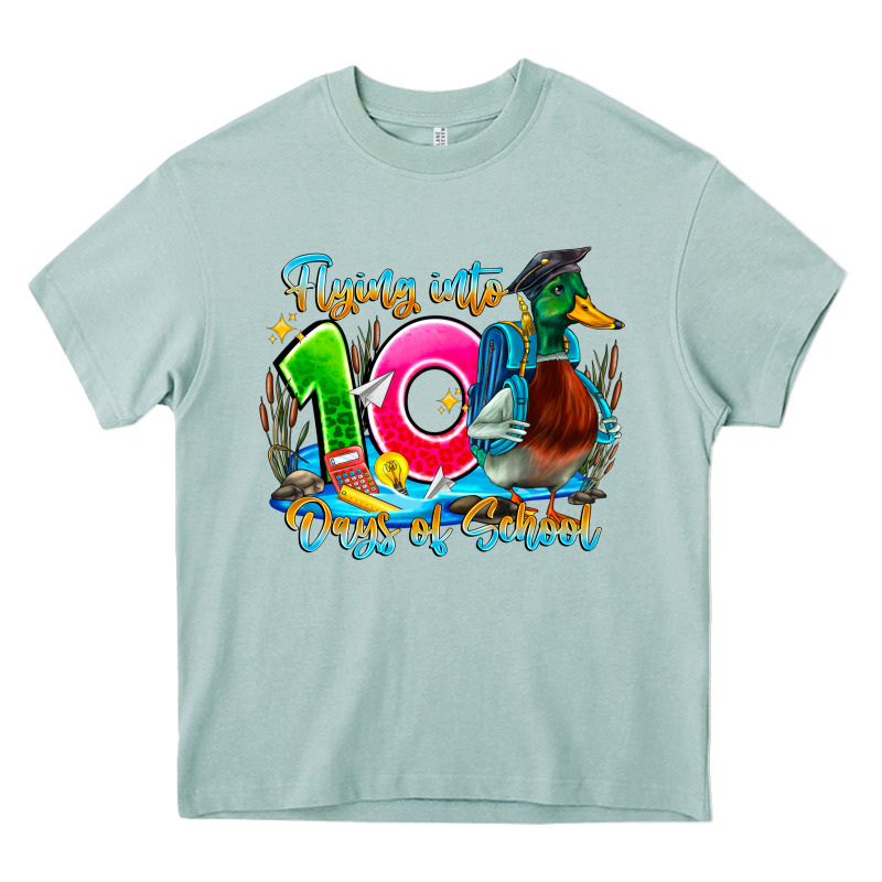 Name Flying Into 100 Days Of School Heavy Core Tee by CowhideDigitalArt | Teevron
