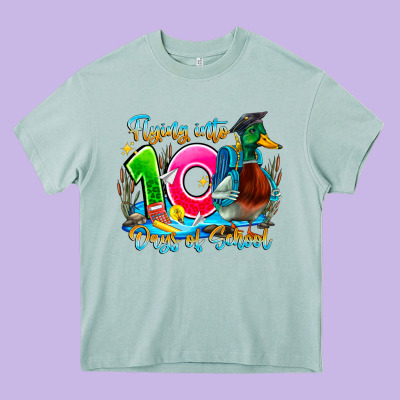 Name Flying Into 100 Days Of School Heavy Core Tee Designed By Cowhidedigitalart