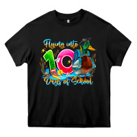 Black name flying into 100 days of school Heavy Core Tee - CowhideDigitalArt