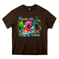 Chocolate Brown name flying into 100 days of school Heavy Core Tee - CowhideDigitalArt