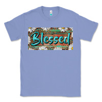 Colony Blue Blessed With Daisy And Leopard Classic Tee - RanaPortraitStore