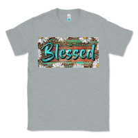 Heather Grey Blessed With Daisy And Leopard Classic Tee - RanaPortraitStore