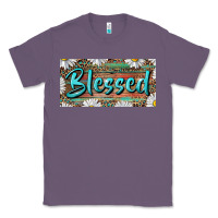 Lavender Blessed With Daisy And Leopard Classic Tee - RanaPortraitStore