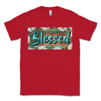 Red Blessed With Daisy And Leopard Classic Tee - RanaPortraitStore