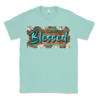 Seafoam Blessed With Daisy And Leopard Classic Tee - RanaPortraitStore