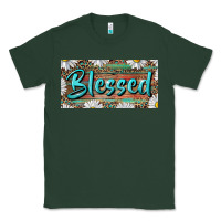 Sports Green Blessed With Daisy And Leopard Classic Tee - RanaPortraitStore