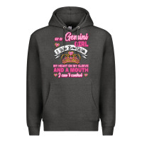 Charcoal Heather As A Gemini Girl I Was Born With My Heart On My Sleeve And A Mouth Premium Hoodie - Jasminsmagicworld
