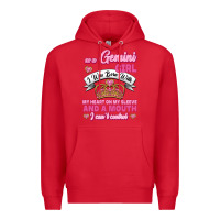 Red As A Gemini Girl I Was Born With My Heart On My Sleeve And A Mouth Premium Hoodie - Jasminsmagicworld