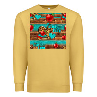 Antique Gold teacher life seamless pattern Premium Sweatshirt - HRA Design Shop