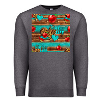 Charcoal Heather teacher life seamless pattern Premium Sweatshirt - HRA Design Shop