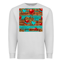 Dove Grey teacher life seamless pattern Premium Sweatshirt - HRA Design Shop