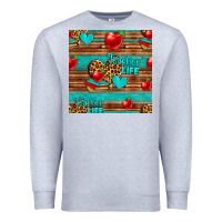Heather Grey teacher life seamless pattern Premium Sweatshirt - HRA Design Shop