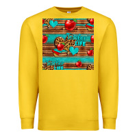 Lemon teacher life seamless pattern Premium Sweatshirt - HRA Design Shop