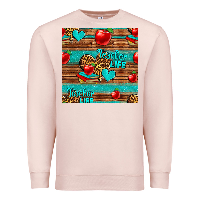Teacher Life Seamless Pattern Premium Sweatshirt by HRA Design Shop | Teevron
