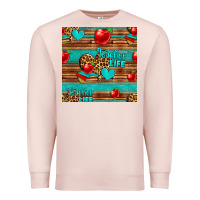 Pale Pink teacher life seamless pattern Premium Sweatshirt - HRA Design Shop