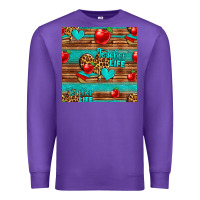 Purple teacher life seamless pattern Premium Sweatshirt - HRA Design Shop