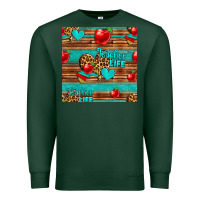 Sports Green teacher life seamless pattern Premium Sweatshirt - HRA Design Shop