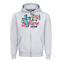 Heather Grey He Is Risen Indeed Cross And Flowers Zipper Hoodie - RanaPortraitStore