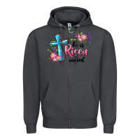 Smoke He Is Risen Indeed Cross And Flowers Zipper Hoodie - RanaPortraitStore