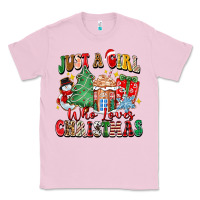 Bubblegum Pink just a girl who loves christmas Classic Tee - Zillion Design Studio