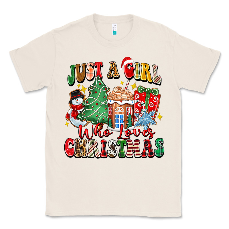Just A Girl Who Loves Christmas Classic Tee by Zillion Design Studio | Teevron