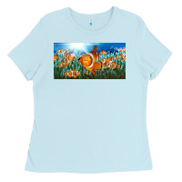 Baby Blue clown fish  license plate Ladies Tee - BarkalooDesign