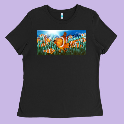 Clown Fish  License Plate Ladies Tee Designed By Barkaloodesign