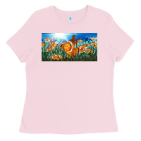 Bubblegum Pink clown fish  license plate Ladies Tee - BarkalooDesign