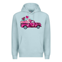 Valentine's Day Pink Truck Premium Hoodie | Teevron