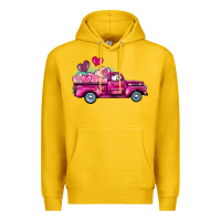 Lemon valentine's day pink truck Premium Hoodie - BarkalooDesign