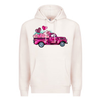 Pale Pink valentine's day pink truck Premium Hoodie - BarkalooDesign