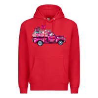 Red valentine's day pink truck Premium Hoodie - BarkalooDesign