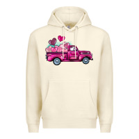 Sandshell valentine's day pink truck Premium Hoodie - BarkalooDesign