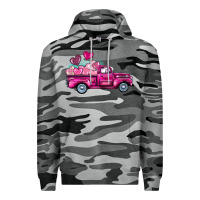 Slate Camo valentine's day pink truck Premium Hoodie - BarkalooDesign