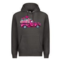 Smoke valentine's day pink truck Premium Hoodie - BarkalooDesign